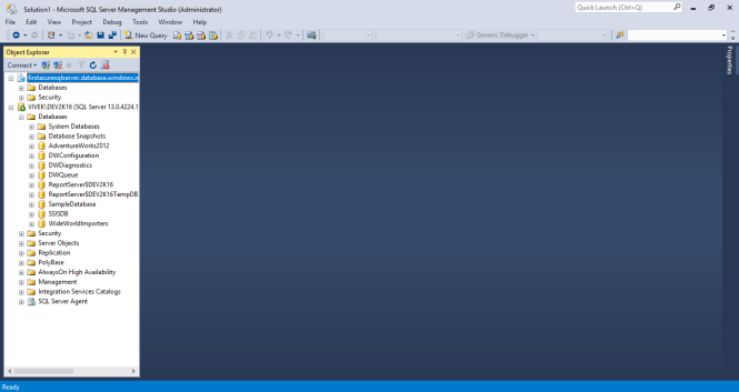 Figure 1- On Premises AdventureWorks2012 Database for Migrating to Azure