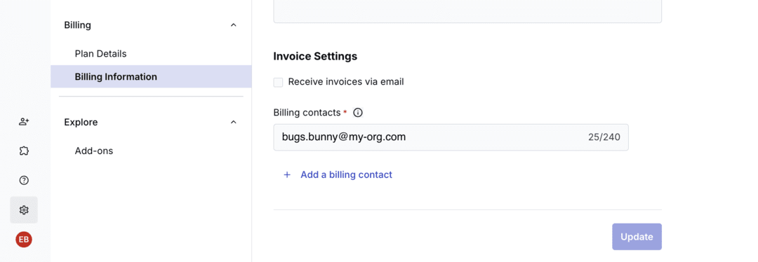 Billing email opt-in setting Billing email opt-in setting