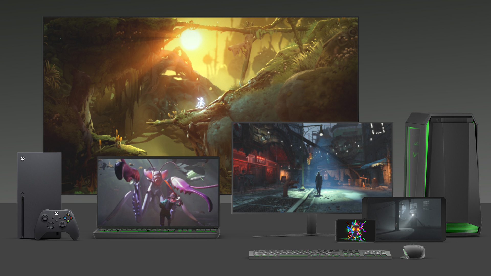 Graphic contains multiple devices which can be used to play games