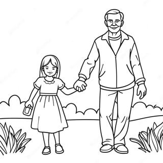 Daughter And Father Holding Hands Coloring Page 10021-8088