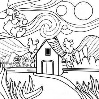 Kolorowanka Gwiaździsta Noc Van Gogha 10190-8198