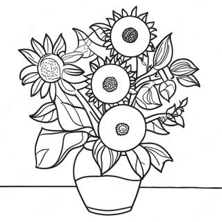 Kolorowanka Słoneczniki Van Gogha 10191-8201