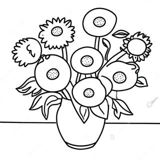 Kolorowanka Słoneczniki Van Gogha 10191-8202