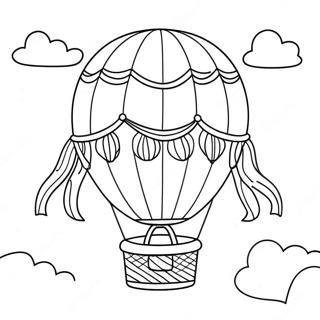Kolorowanka Z Kolorową Podróżą Balonem Na Gorące Powietrze 11371-8928