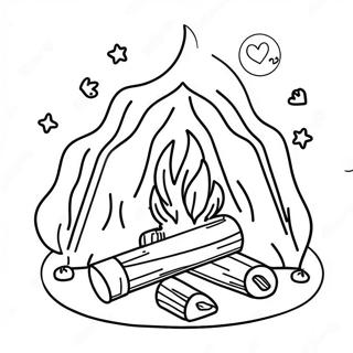 Przytulne Ognisko Pod Gwiaździstym Niebem - Kolorowanka 12431-9753