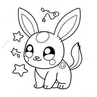 Schattige Umbreon Met Sterren Kleurplaat 13821-10873