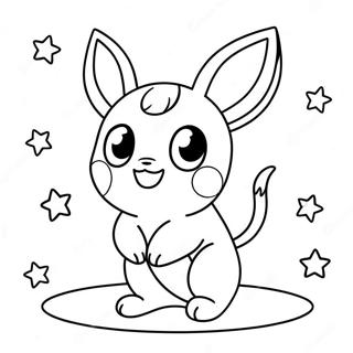 Schattige Umbreon Met Sterren Kleurplaat 13821-10875