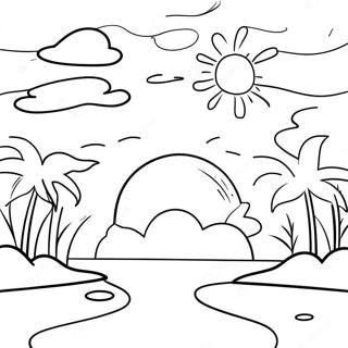 Lys Orange Solnedgang Farvelægningsside 14401-11333