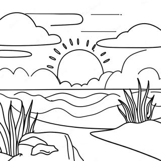 Lys Orange Solnedgang Farvelægningsside 14401-11335