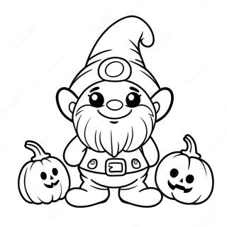 صفحة تلوين قزم لطيف مع اليقطين في الهالوين 14771-11631