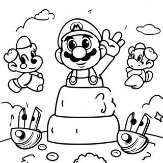 Página Para Colorir Da Festa De Aniversário Do Mario 15640-12312