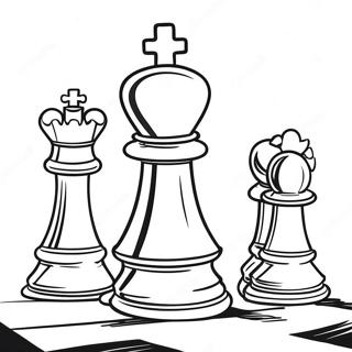 Chess Board With Colorful Pieces Coloring Page 15810-12458