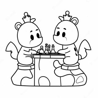 Cute Cartoon Chess Characters Coloring Page 15811-12463
