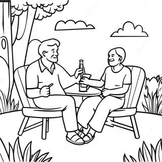 Página Para Colorear De Personas Mayores Relajándose En La Naturaleza 1650-1322