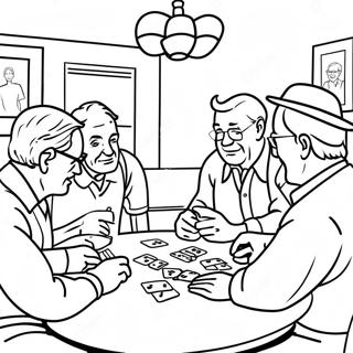 Página Para Colorear De Personas Mayores Jugando A Las Cartas 1651-1334