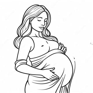 Página Para Colorir Mulher Grávida Segurando A Barriga 18120-14310