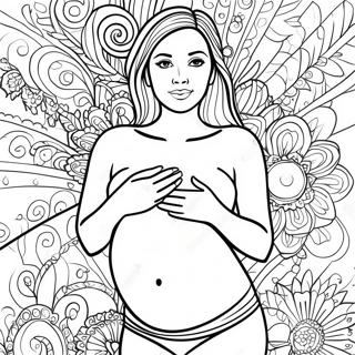 Página Para Colorir Mulher Grávida Segurando A Barriga 18120-14312