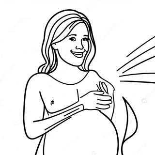 Página Para Colorir Mulher Grávida Feliz Sorrindo 18121-14308