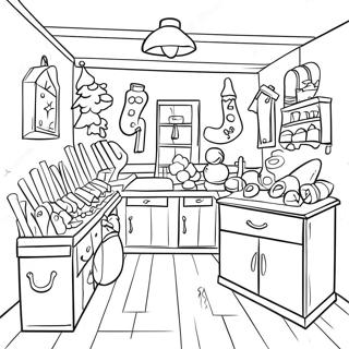 صفحة تلوين ورشة سانتا 18450-14568