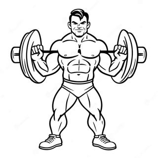 Lihaksikas Mies Nostamassa Painoja Värityssivu 18571-14668