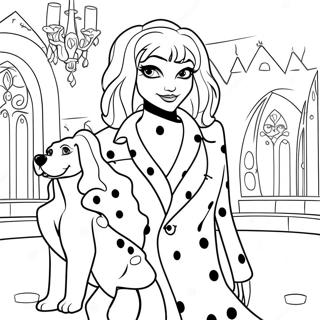 Cruella With Dalmatians Coloring Page 18943-15016
