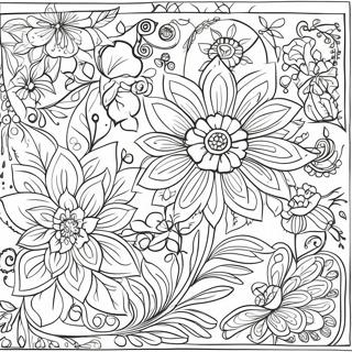 Pagina Da Colorare Dei Motivi Floreali Dell'arte Popolare 19012-15023