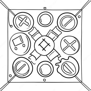 Tic Tac Toe Game Board Coloring Page 20192-15959