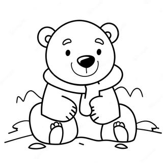 Pagina Da Colorare Di Un Carino Orso Polare Nella Neve 23483-18554