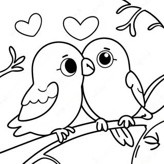 Renkli Aşk Kuşları Boyama Sayfası 24653-19472