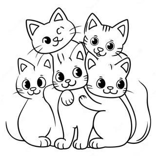 Página Para Colorear De Gato Con Gatitos Juguetones 24992-19741