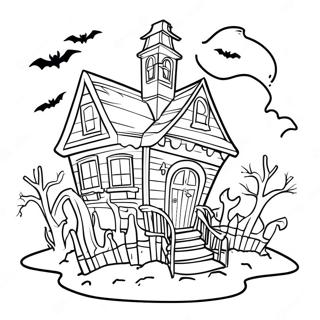 Página Para Colorir Ghouliana Assustadora Em Uma Casa Assombrada 25373-20042