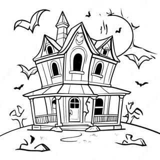 Página Para Colorir Ghouliana Assustadora Em Uma Casa Assombrada 25373-20044