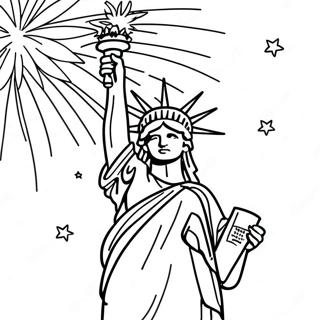 Página Para Colorir Estátua Da Liberdade Com Fogos De Artifício 25403-20066