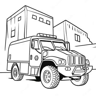 صفحة تلوين شاحنة سوات للشرطة في العمل 25613-20236