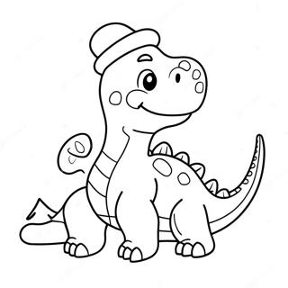 หน้าระบายสีไดโนเสาร์สุดชิคกับหมวกซานต้า 2631-2107