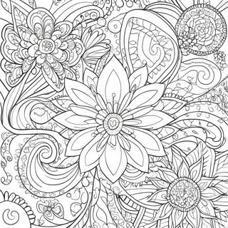 Página Para Colorear De Patrones Florales Detallados 26645-21072