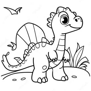 かわいい赤ちゃんテリジノサウルスのぬりえページ 27925-22064