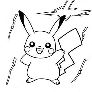 Page À Colorier De Pikachu Avec Des Éclairs 28515-22519