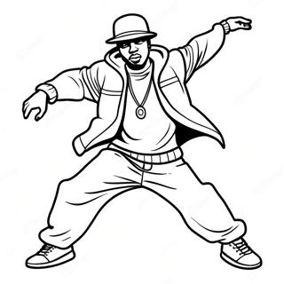 Coole Hip Hop Danser Kleurplaat 2921-2338