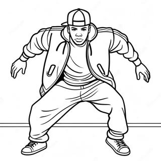 Coole Hip Hop Danser Kleurplaat 2921-2339