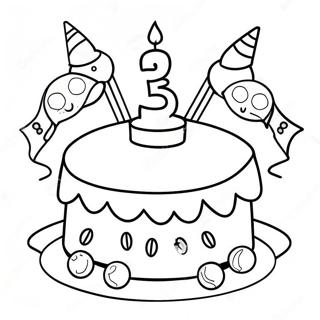 Happy 3rd Birthday Celebration Coloring Page 29354-23207