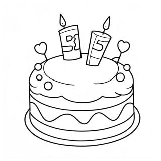 Colorful 3rd Birthday Cake Coloring Page 29355-23191