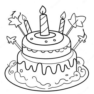 Colorful 3rd Birthday Cake Coloring Page 29355-23192