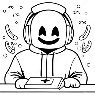 Pagini De Colorat Cu Dj Marshmello Și Căști Colorate 30605-24182