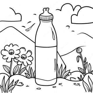 Kleurplaat Van Kleurrijke Stanley Waterfles In De Natuur 30825-24382