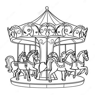Раскраска Цветного Карусели С Лошадками 31863-25190