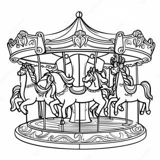 Раскраска Цветного Карусели С Лошадками 31863-25192