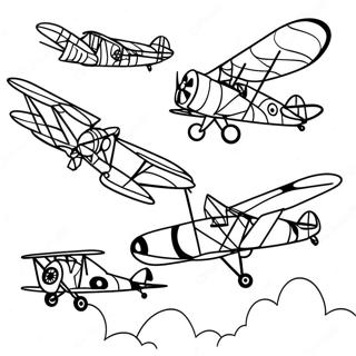 Flugzeuge Des Ersten Weltkriegs Im Flug Ausmalbild 32694-25850