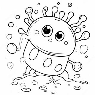 Søte Tegneserie Bakterier Fargeleggingsark 33564-26534