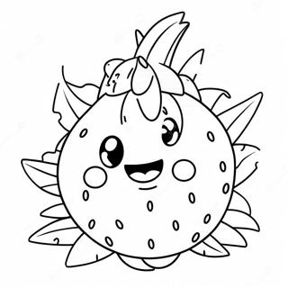 Page À Colorier De Fruit Du Dragon Mignon Avec Un Visage Souriant 34304-27135